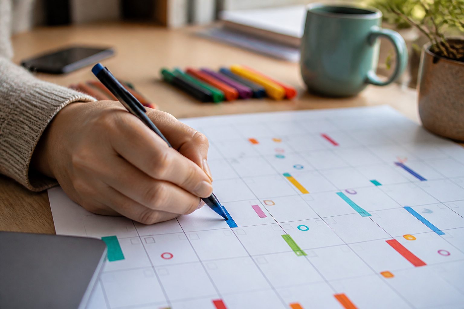 Illustrative delivery-calendar planning